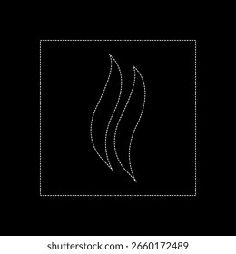 Vector drawing smoke rising, dottet line color white flat style