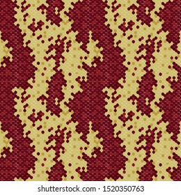 Vector drawing of snake skin. Snakeskin seamless pattern.