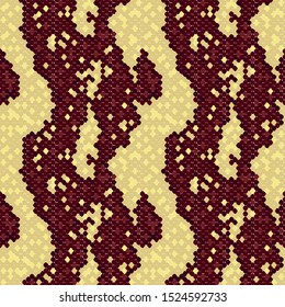 Vector drawing of snake skin. Snakeskin seamless pattern.