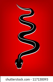 vector drawing a snake - a symbol of the new year