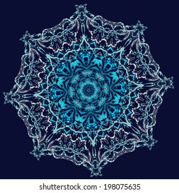 Vector drawing snowflakes as a backdrop to a cheerful Christmas holidays