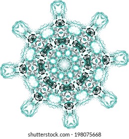Vector drawing snowflakes as a backdrop to a cheerful Christmas holidays