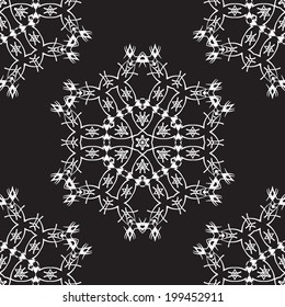 Vector drawing snowflakes as a backdrop to a cheerful Christmas holidays