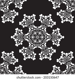 Vector drawing snowflakes as a backdrop to a cheerful Christmas holidays