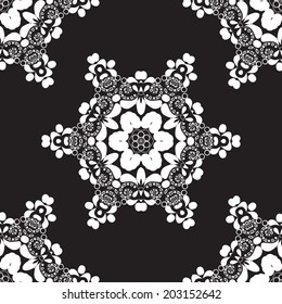 Vector drawing snowflakes as a backdrop to a cheerful Christmas holidays