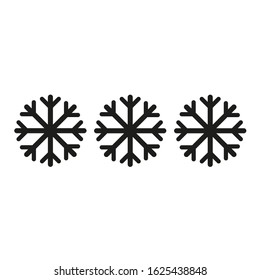 Vector drawing snowflakes silhouette, three pieces color black  flat style
