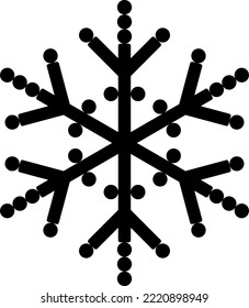 vector drawing of snowflakes, a six-pointed star on a white background