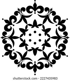 vector drawing of snowflakes, a six-pointed star on a white background
