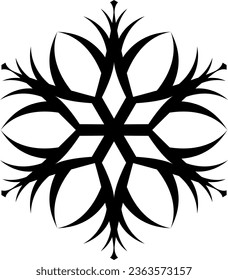 vector drawing of snowflakes, a six-pointed star on a white background