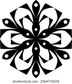 vector drawing of snowflakes, a six-pointed star on a white background