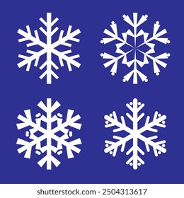 vector drawing of snowflakes, a six-pointed star