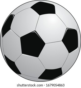 Dibujo vectorial de una pelota de fútbol sobre fondo blanco