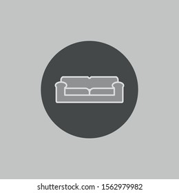 Vector drawing of sofa chair. Symbol of household furniture
