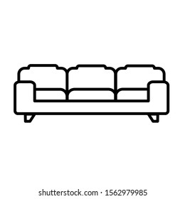 Vector drawing of sofa chair. Symbol of household furniture
