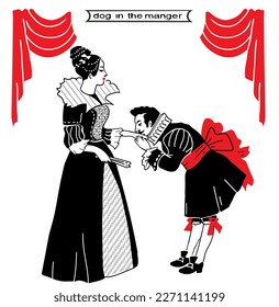 vector drawing spanish play on stage