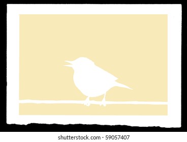 vector drawing sparrow on branch
