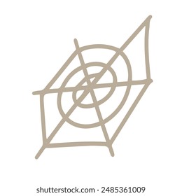 Vector drawing of a spider web. Gray spider web for Halloween
