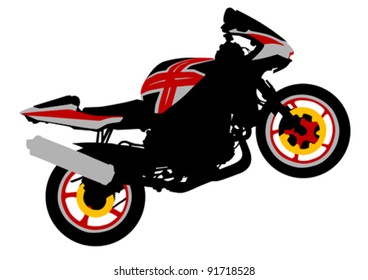 Vector dibujando una motocicleta deportiva