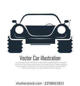 Vector drawing of sports car, Vector illustration of four-wheeler, A vehicle silhouette for logo creation