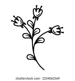 Vector drawing of a spring flower in the doodle style. vintage flower, template, wedding card, invitation, greeting card, poster, postcard.