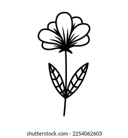 Vector drawing of a spring flower in the doodle style. vintage flower, template, wedding card, invitation, greeting card, poster, postcard.