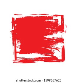 Vector drawing - an square, drawn with a brush on a white background, can be used as a background for thematic news, events.