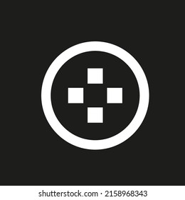 Vector drawing squares in circle, color white flat style