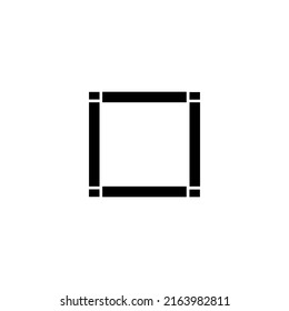 Vector drawing squares, color black  flat style