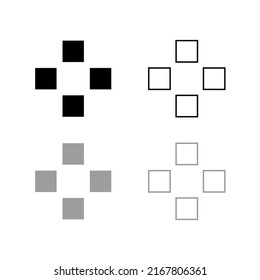 Cuadrados de dibujo de vectores, color negro y gris de estilo plano