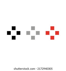 Vector drawing squares, color black gray red flat style