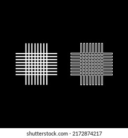 Vector drawing of squares consisting of stripes, silhouette and contour color white flat style