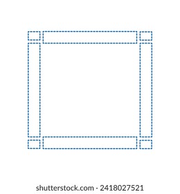 Cuadros de dibujo vectoriales, color de línea de puntos azul estilo plano