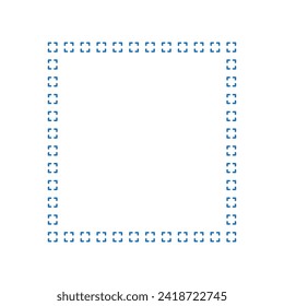 Vector drawing  of squares from squares, dotted line color blue