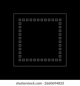 Vector drawing  of squares from squares, dotted line color white