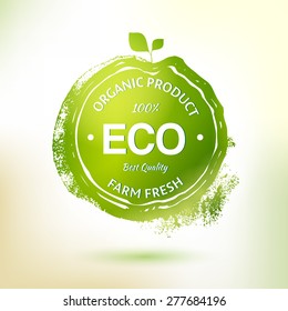 Sello de dibujo vectorial para productos ecológicos. Esbozar elementos. Elemento logo de comida natural. Esboza la etiqueta de comida y bebida. Oferta agrícola.