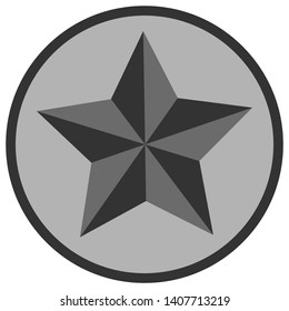 Vector drawing star in a circle color gray