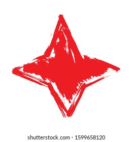 Vector drawing - a star drawn with a brush on a white background, can be used as a background for thematic news, events.