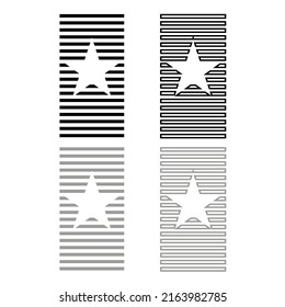 Estrella de dibujo del vector. Icono de estrella hecho de rayas, color negro y gris de estilo plano