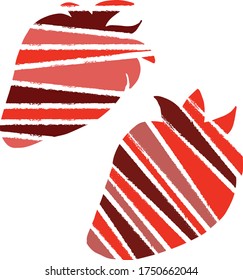 Vektorgrafik von Erdbeeren. Dekoratives Sommerskizzenbild