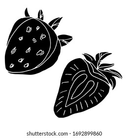 
Dibujo vectorial de fresas. Verano. Dibujo, ilustración. Imagen decorativa