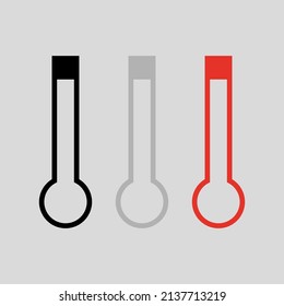Vector drawing street thermometer, black gray red flat style