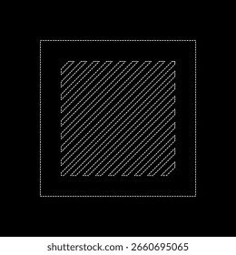 Vector drawing stripes squares, dotted line color white