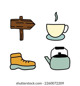 Vector drawing style of camping icon design vector illustration