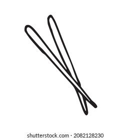 dibujo vectorial al estilo de doodle. palillos, palillos chinos. simple dibujo de cubiertos.