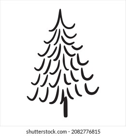 vector drawing in the style of doodle. Christmas tree. simple drawing of an abstract Christmas tree.