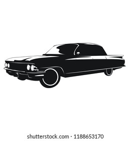 Vector drawing of a stylish vintage car