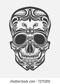 vector drawing of a stylized skull