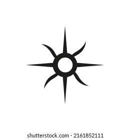 Vector drawing sun, color black flat style