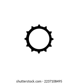 Vector drawing sun, color black flat style