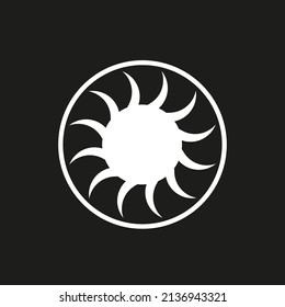 Vector drawing sun color white flat style